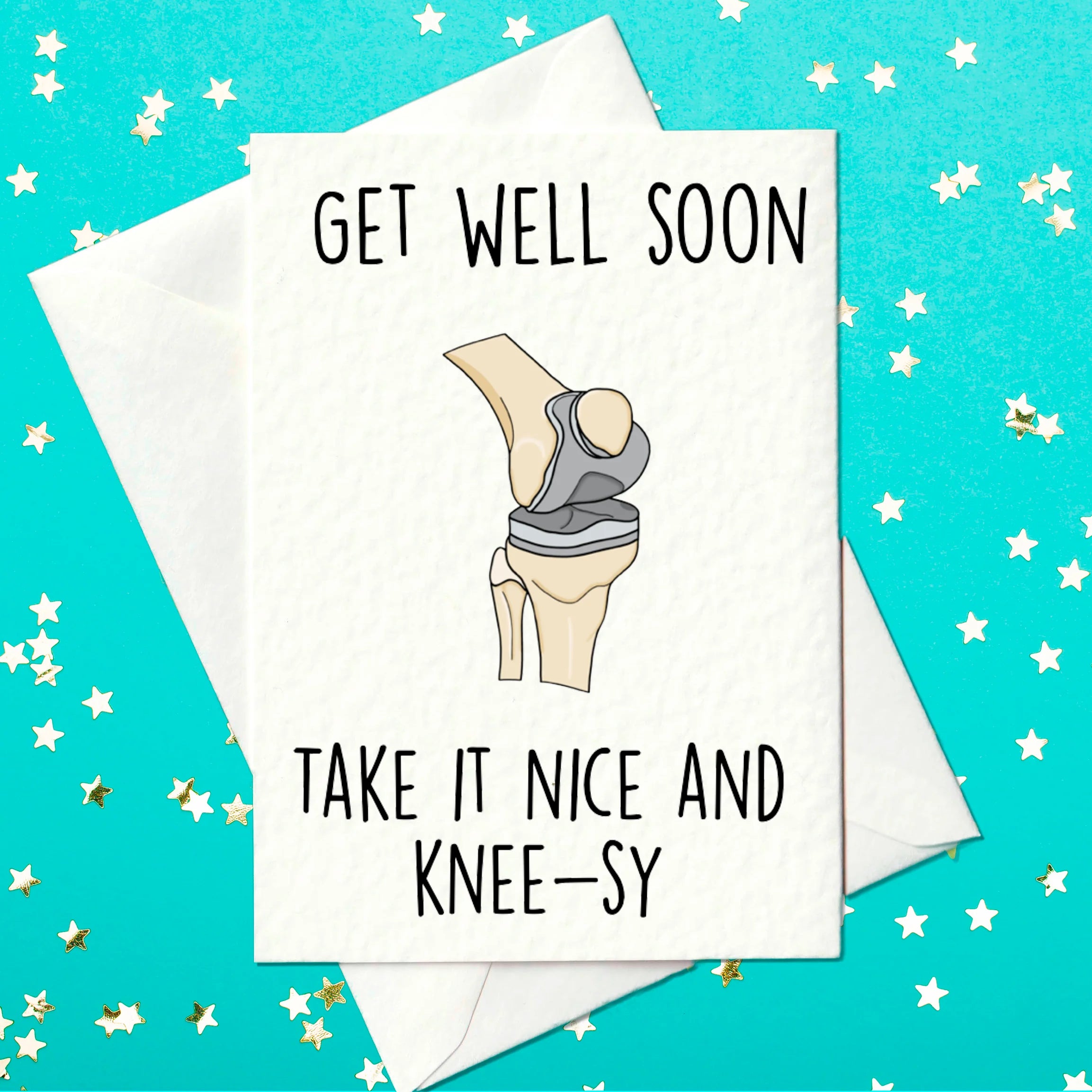 Get well soon card for knee replacement operation